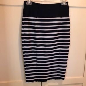 H&M Navy and white striped pencil skirt size 4